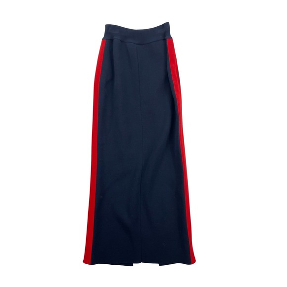 Stella McCartney Women's Maxi Skirt Navy‎ Blue Red Stripe Knit Size 38(US4-6)